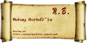 Mohay Borbála névjegykártya